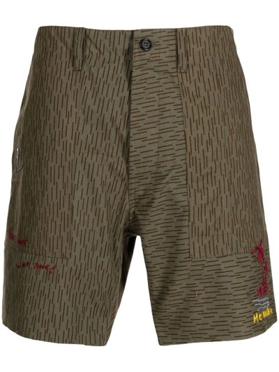 President's Stripe-pattern Cotton Shorts In Brown