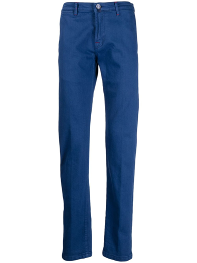 Kiton Straight-leg Chino Trousers In Blue