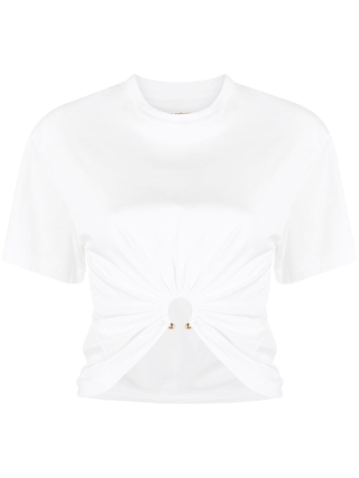 RABANNE GATHERED COTTON T-SHIRT