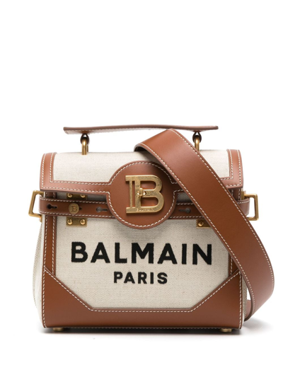 Balmain B-buzz 23 Handbag In Natural,brown