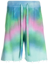 LANEUS TIE-DYE RIBBED-KNIT SHORTS