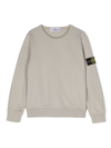 Stone Island Compass-patch Cotton Sweatshirt In Grey