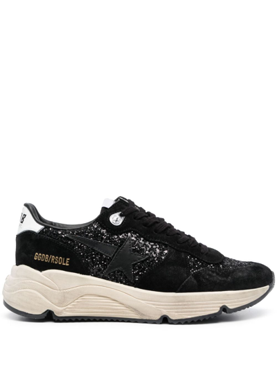 Golden Goose Running Sole Lace-up Sneakers In Black And White