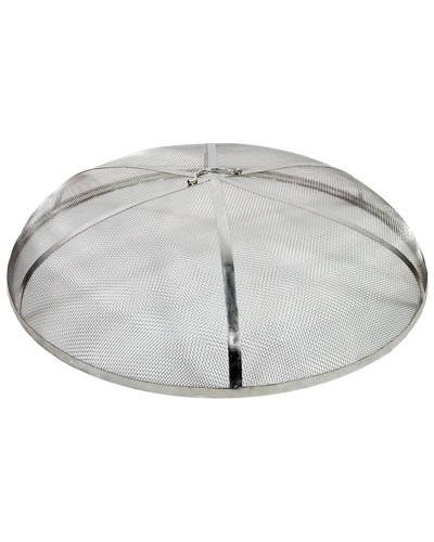Sunnydaze Spark Screen 40in Stainless Steel Rust Resistant Fire Pit Accessory In Silver
