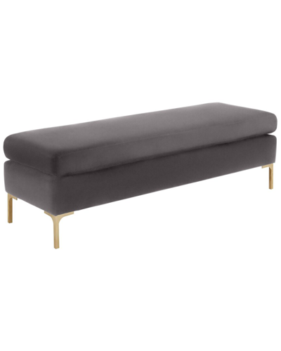 Tov Furniture Delilah Velvet Bench In Grey