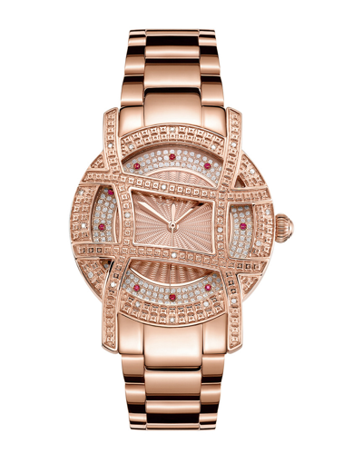Jbw 10 Yr Anniversary Women's Olympia 0.20 Ctw Diamond 18k Rose Gold-plated  Watch Jb-6214-10a In Gold / Gold Tone / Rose / Rose Gold / Rose Gold Tone
