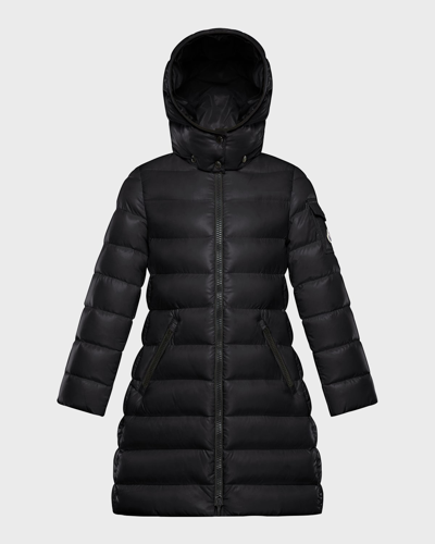 Moncler Kid's Moka Long Puffer Coat In Black