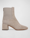 Vince Kimmy Block-heel Leather Ankle Boots In Hazelstone