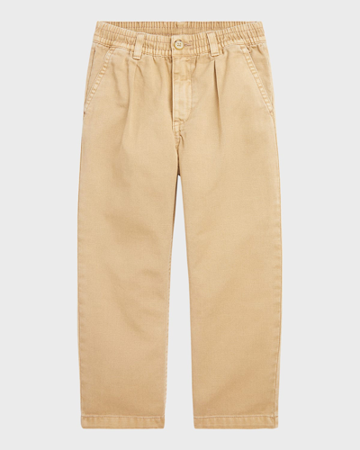Ralph Lauren Kids' Boy's Easy Pleated Twill Trousers In Vintage Khaki
