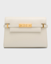 Saint Laurent Manhattan Small Box Leather Shoulder Bag In 9207 Crema Soft