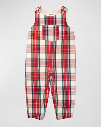 Sammy + Nat Kid's James Holiday Tartan Coverall In Red
