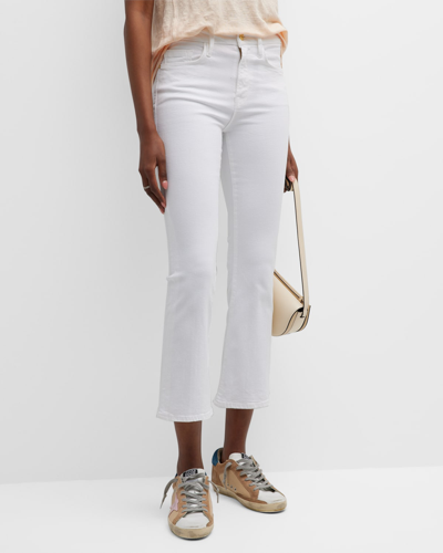 Frame Le Crop Mini Boot-cut Jeans In Blanc