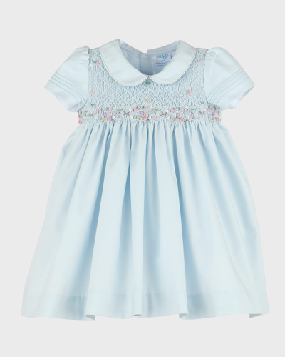 Luli & Me Kids' Girl's Floral Smocked Dress In Bl