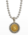 Lagos Signature Caviar Initial Two-tone Circle Pendant