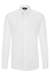 Hugo Boss Slim-fit Shirt In Cotton-blend Poplin With Stretch In White