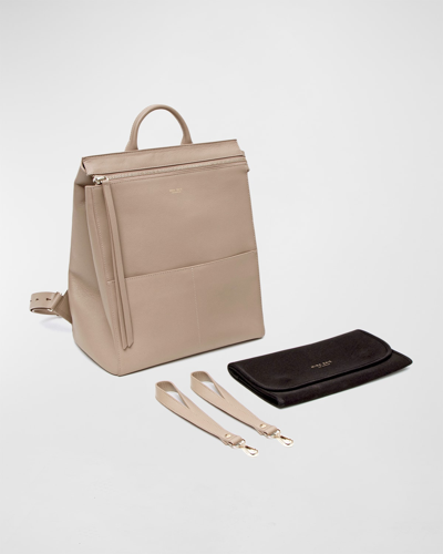 Mina Baie Harper Leather Bundle Diaper Bag In Desert