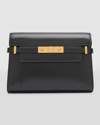 Saint Laurent Manhattan Small Shoulder Bag In Smooth Leather In 1000 Nero