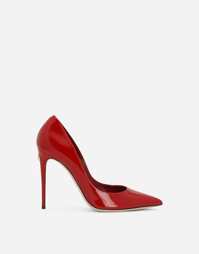 Dolce & Gabbana Patent Leather Pumps In Coral_1