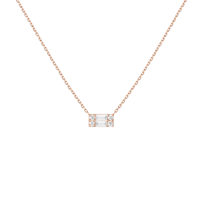 Aurate New York Baguette Diamond Illusion Necklace In Rose