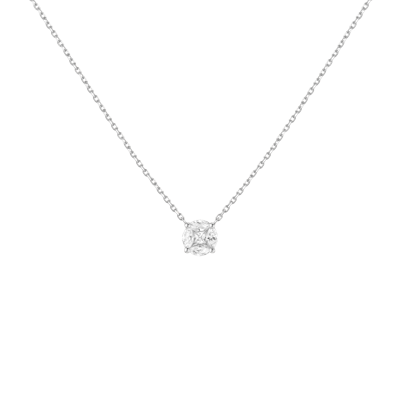 Aurate New York Round Diamond Illusion Necklace In White