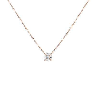 Aurate New York Round Diamond Illusion Necklace In Rose