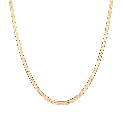 Aurate New York Gold Herringbone Chain Necklace In White