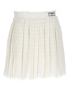 Balmain Tweed High-waisted Pleated Mini Skirt In White