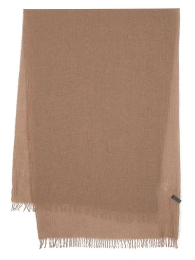 Fabiana Filippi Frayed-edges Scarf In Brown