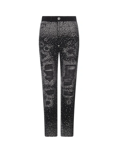 Philipp Plein Crystal-embellished Boyfriend Jeans In Black