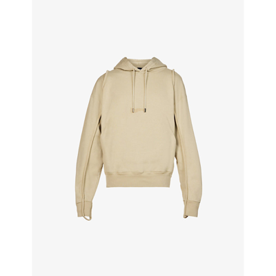 Jacquemus Le Sweatshirt Camargue Brand-embroidered Boxy-fit Cotton-jersey Hoody In Beige