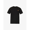 Carhartt Wip American Script Logo-embroidered Cotton T-shirt In Black