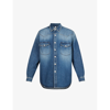 Burberry Light Blue Solid Shirt In Vintage Denim