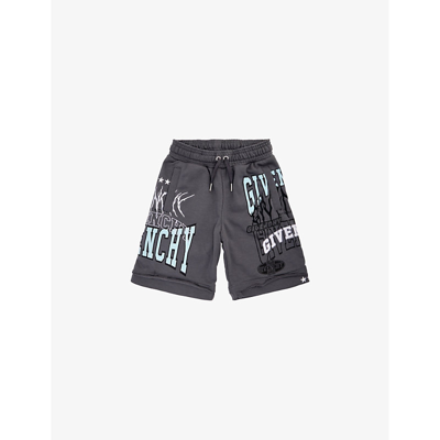 Givenchy Kids' Logo-print Drawstring Shorts In Dark Grey