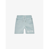 GIVENCHY GIVENCHY PALE BLUE BRAND-PRINT ELASTICATED-WAIST COTTON-BLEND SHORTS 6 MONTHS-3 YEARS,67756392