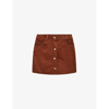 Chloé Girl's Jenny Velvet Corduroy Skirt In Dark Stone