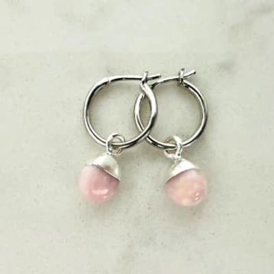 Lapis London Smooth Tumbled Pink Opal Earrings