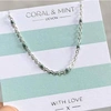 CORAL & MINT MINT ENAMEL BEADED CHAIN NECKLACE