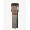 Self-portrait Crystal-embellished Off-shoulder Maxi Dress In Black