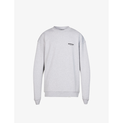 Represent Owners' Club Graphic-print Relaxed-fit Cotton-jersey Sweatshirt In Ash Grey Black