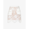 Self-portrait Self Portrait Mini Skirt In Floral Lace In White