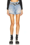 Rta Pierce Distressed Denim Shorts In Distressed Medium Blue