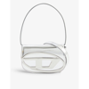 Diesel Womens Silver 1dr Logo-plaque Leather Shoulder Bag