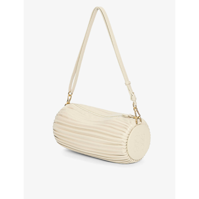 Loewe Bracelet Pouch Pleated Leather Clutch Bag In Angora