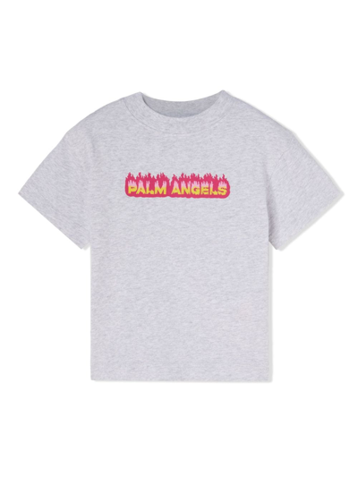 Palm Angels T-shirt Mit Logo-print In Grey