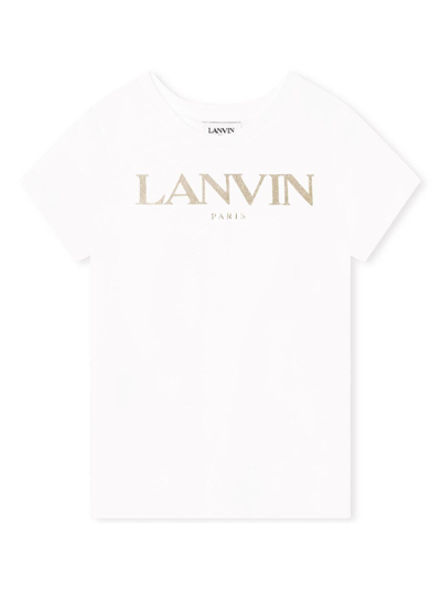 Lanvin Enfant Logo-print Round-neck T-shirt In Weiss