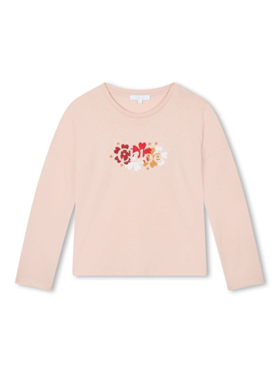 Chloé Logo-print Round-neck T-shirt In Nude
