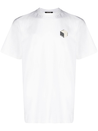 Roberto Cavalli T-shirt Mit Schlangen-print In White