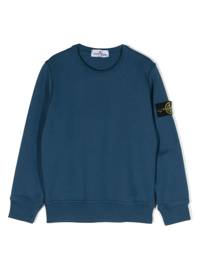 Stone Island Kids' Compass-badge Cotton Sweatshirt In V0022