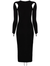 Andreädamo Sculpting Jersey Cutout Midi Dress In Black