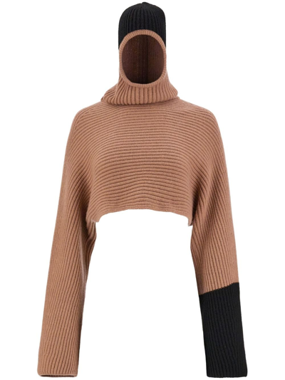 FERRAGAMO COLOUR-BLOCK RIBBED JUMPER